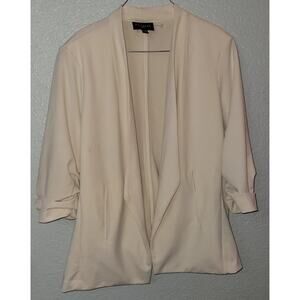Premise Womens 3X Slouchy Open Light Beige Front Blazer Jacket NWT Careercore